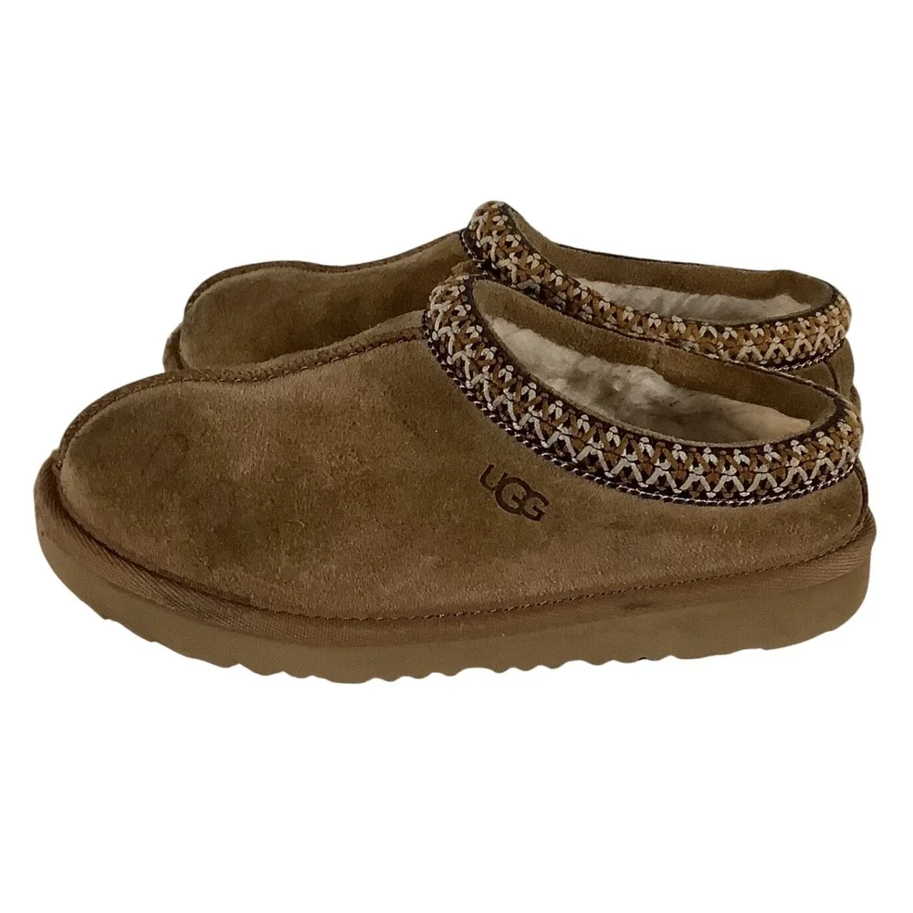 UGG Tasman Suede Slippers Chestnut Brown Kids Size 13 1019066K